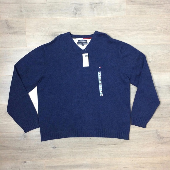 Tommy Hilfiger Other - Tommy Hilfiger All Cotton Black V-Neck Sweater Men